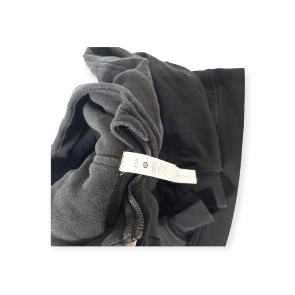 Lululemon Half Zip Hoodie Black Cropped Athleisure SZ XS Scuba Oversized - Picture 4 of 7